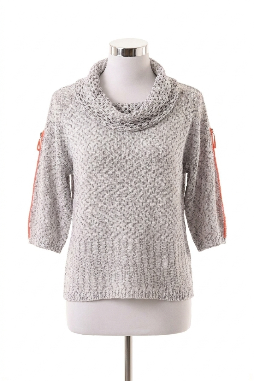 NEW FRENCH KYSS raquelle cowl-neck crochet top in frost